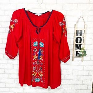 Angel Heart Boutique red could be the one embroidered top size 3x